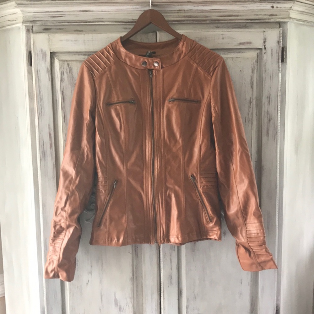 Gamiss Brown/Tan Feax-leather Jacket